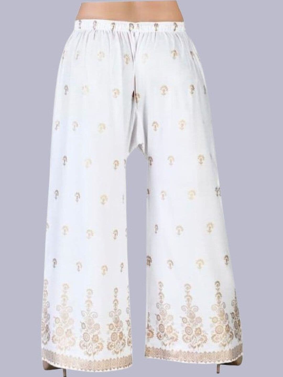 BINISH Women Ethnic Motifs Printed Flared Chambray Ethnic Palazzos - view 1