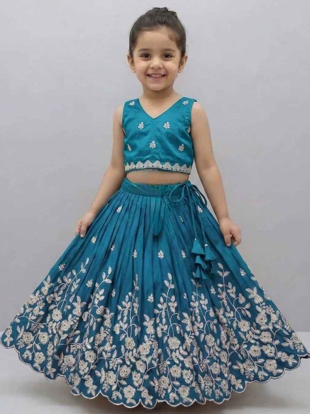 KALINI Girls Embroidered Thread Work Ready to Wear Lehenga & - view 1