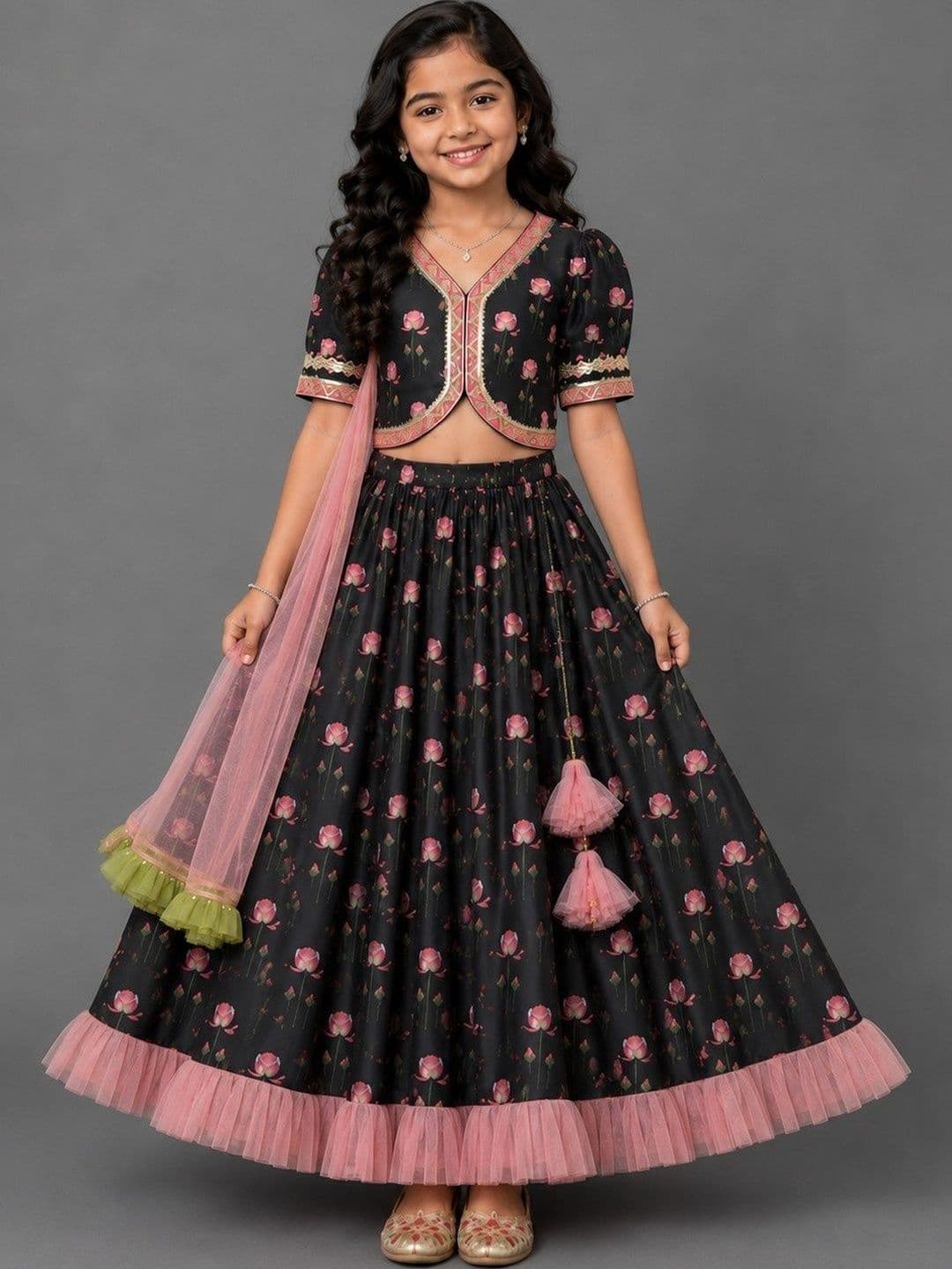 The Little Tales Girls Printed Ready to Wear Lehenga & Blouse With Dupatta - view 1