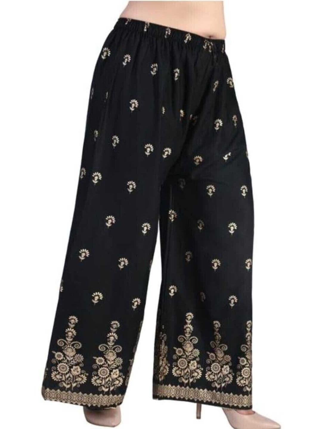 BINISH Women Floral Printed Chambray Ethnic Palazzos - view 1