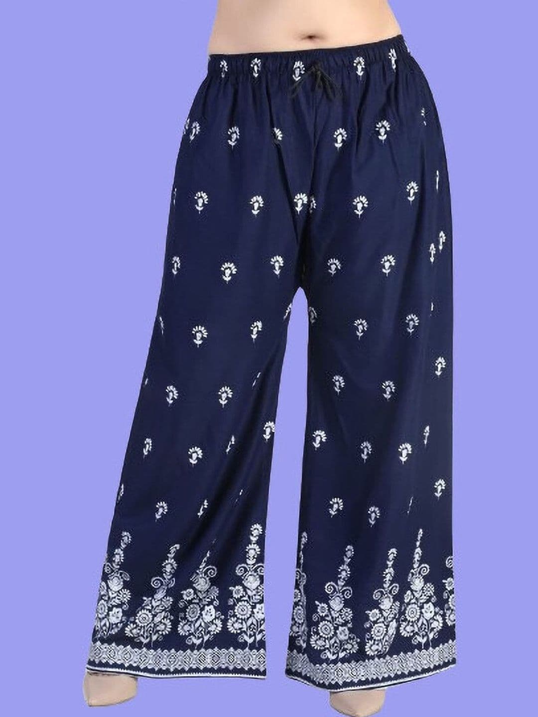 BINISH Women Floral Printed Chambray Ethnic Palazzos - view 1