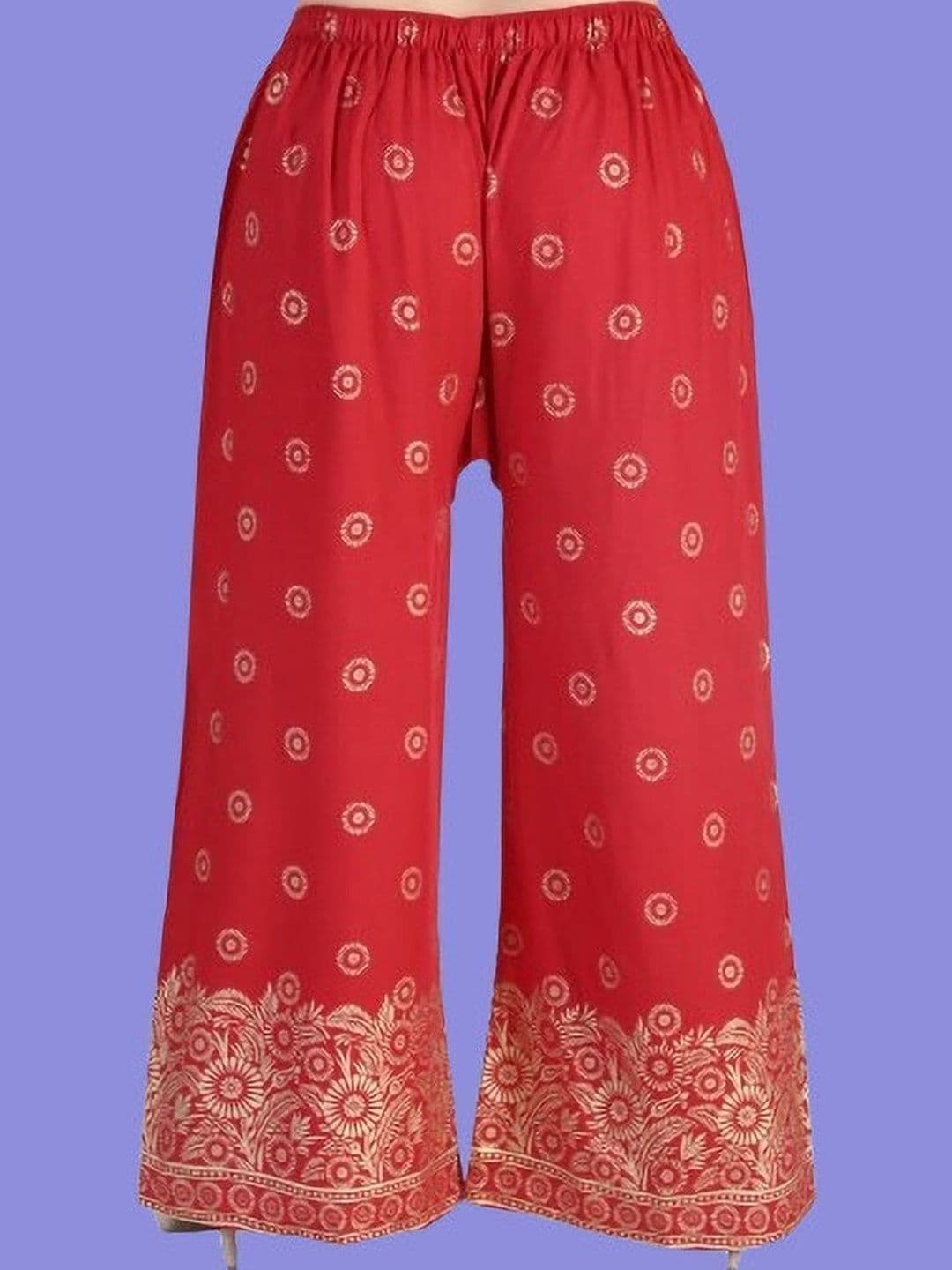 BINISH Women Ethnic Motifs Printed Chambray Cropped Ethnic Palazzos - view 1