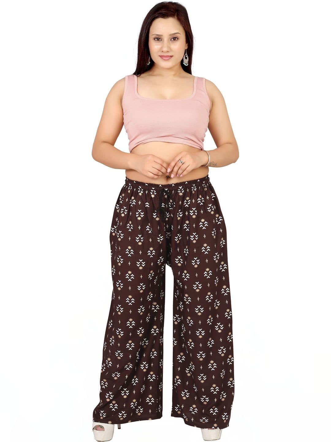 BINISH Women Ethnic Motifs Printed Chambray Ethnic Palazzos - view 1