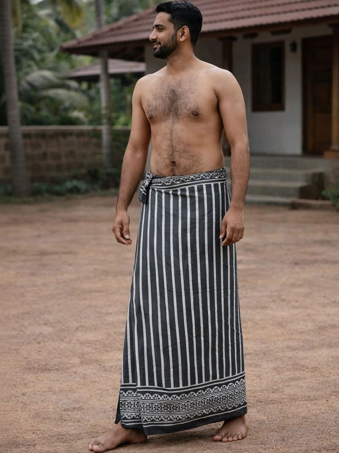 CRYSTAL HEAL Men Printed Cotton Blend Dhoti Dhotis - view 1