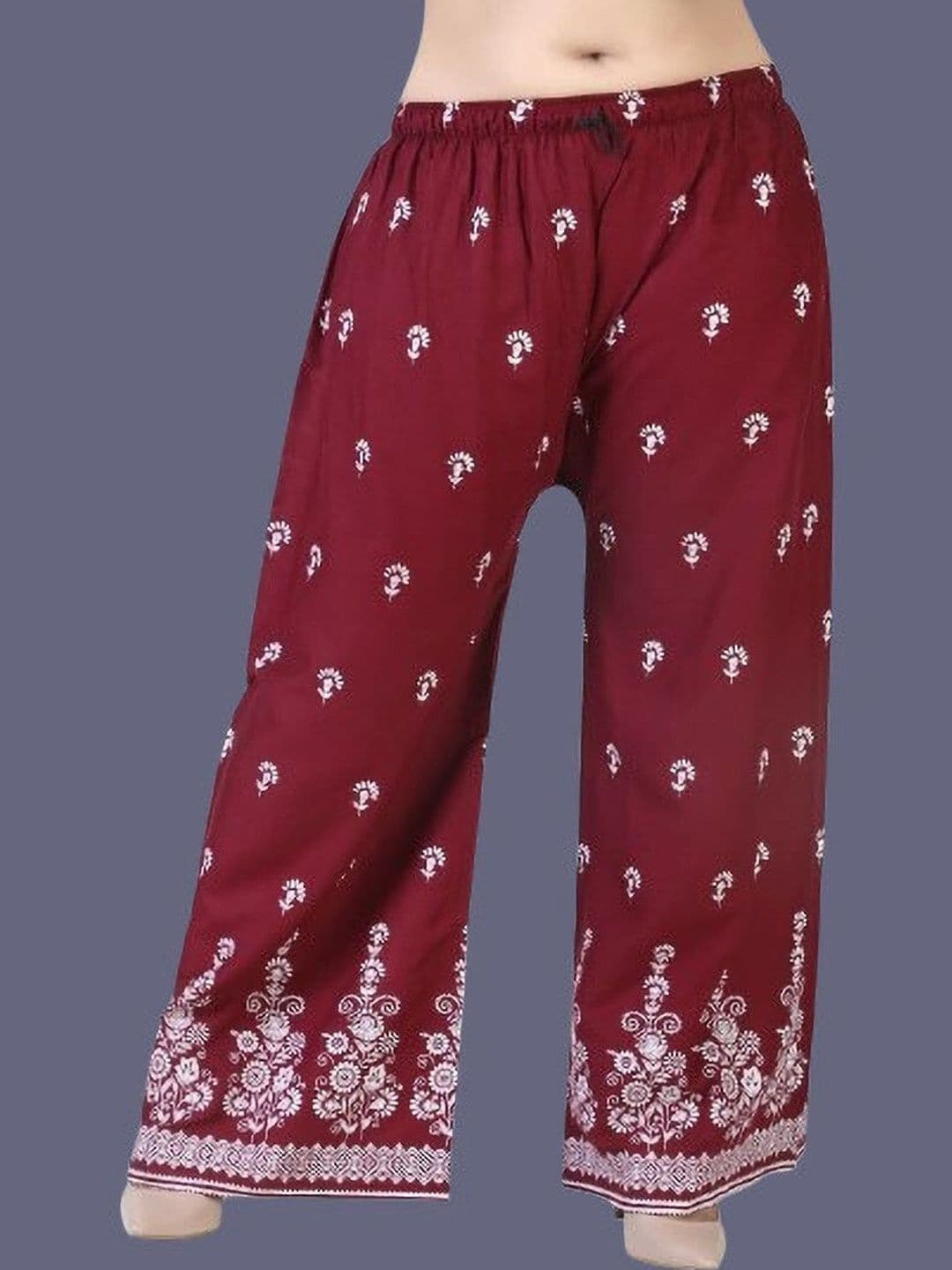 BINISH Women Paisley Printed Flared Chambray Ethnic Palazzos - view 1