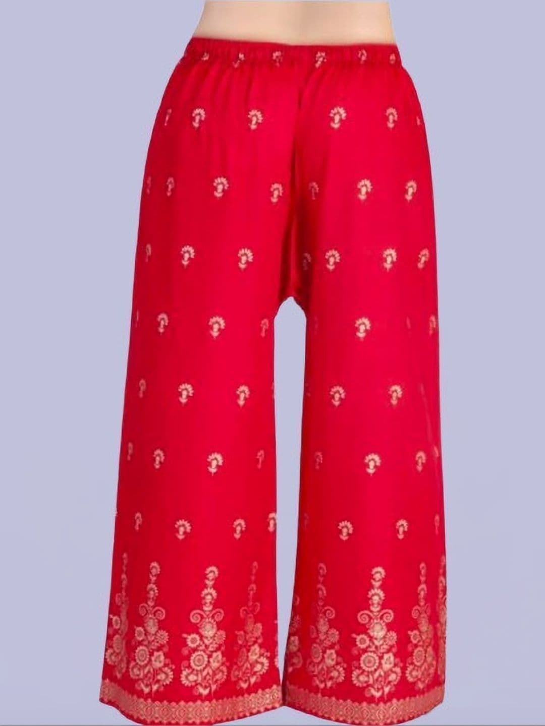 BINISH Women Ethnic Motifs Printed Chambray Cropped Ethnic Palazzos - view 1