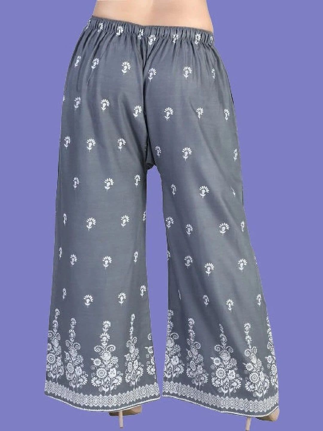 BINISH Women Floral Embroidered Chambray Ethnic Palazzos - view 1