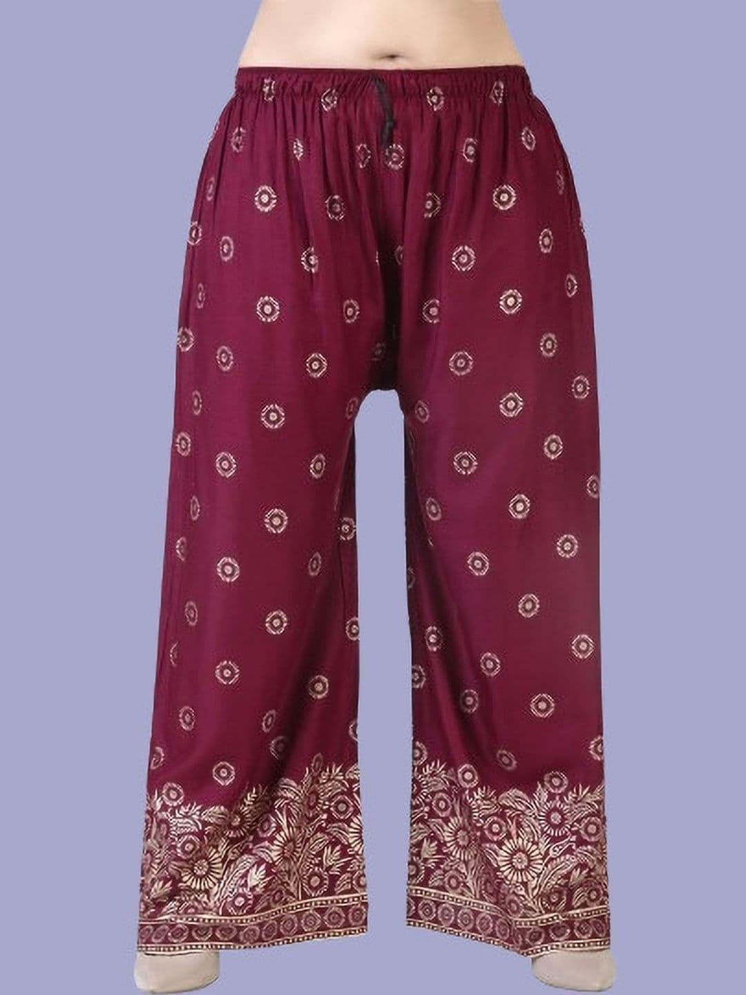 BINISH Women Ethnic Motifs Printed Chambray Ethnic Palazzos - view 1