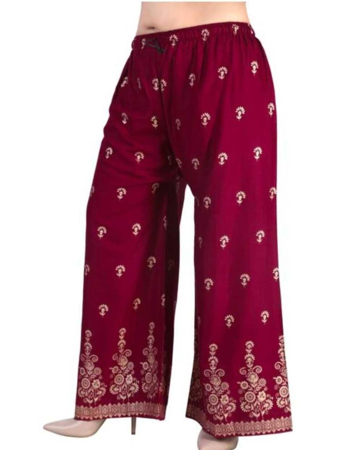 BINISH Women Ethnic Motifs Printed Chambray Ethnic Palazzos - view 1