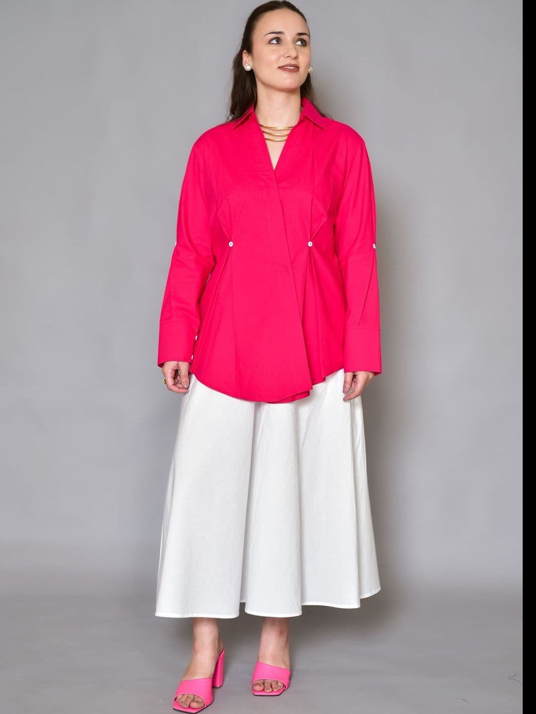SEREN MILANO Women Cotton Cambric Midi A-Line Skirt - view 1