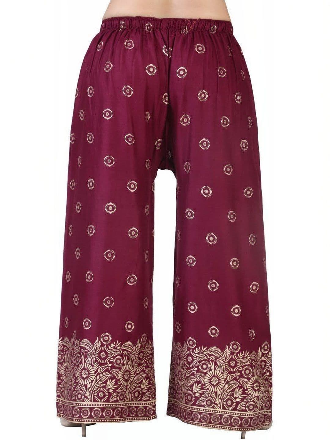 BINISH Women Floral Printed Chambray Ethnic Palazzos - view 1