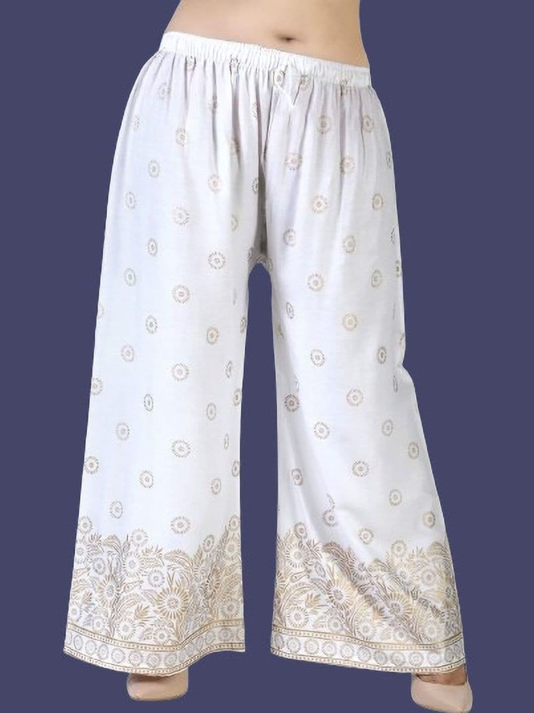BINISH Women Ethnic Motifs Printed Chambray Ethnic Palazzos - view 1