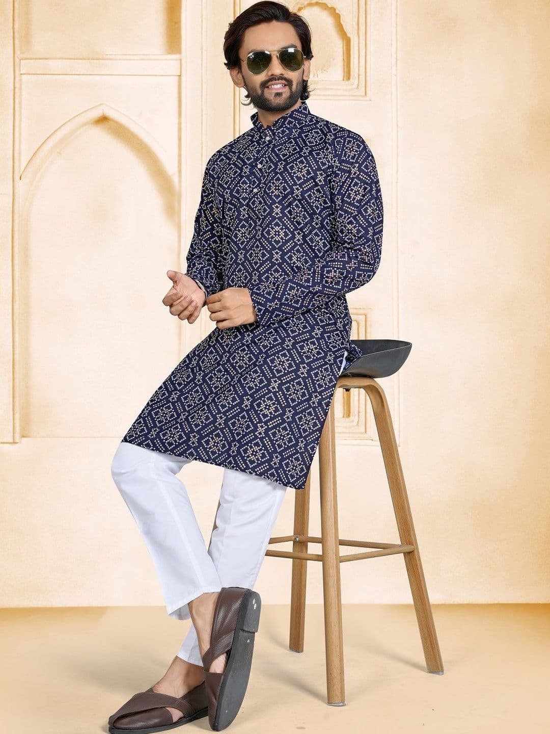 ELYXAROSE Men Ethnic Motifs Printed Kurta - view 1