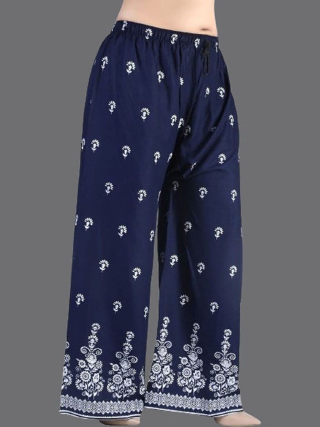 BINISH Women Floral Printed Chambray Ethnic Palazzos - view 1