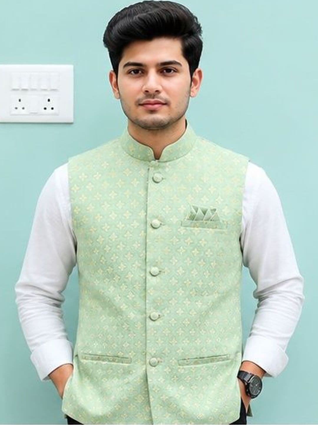 EPSI Self Design Nehru Jackets - view 1