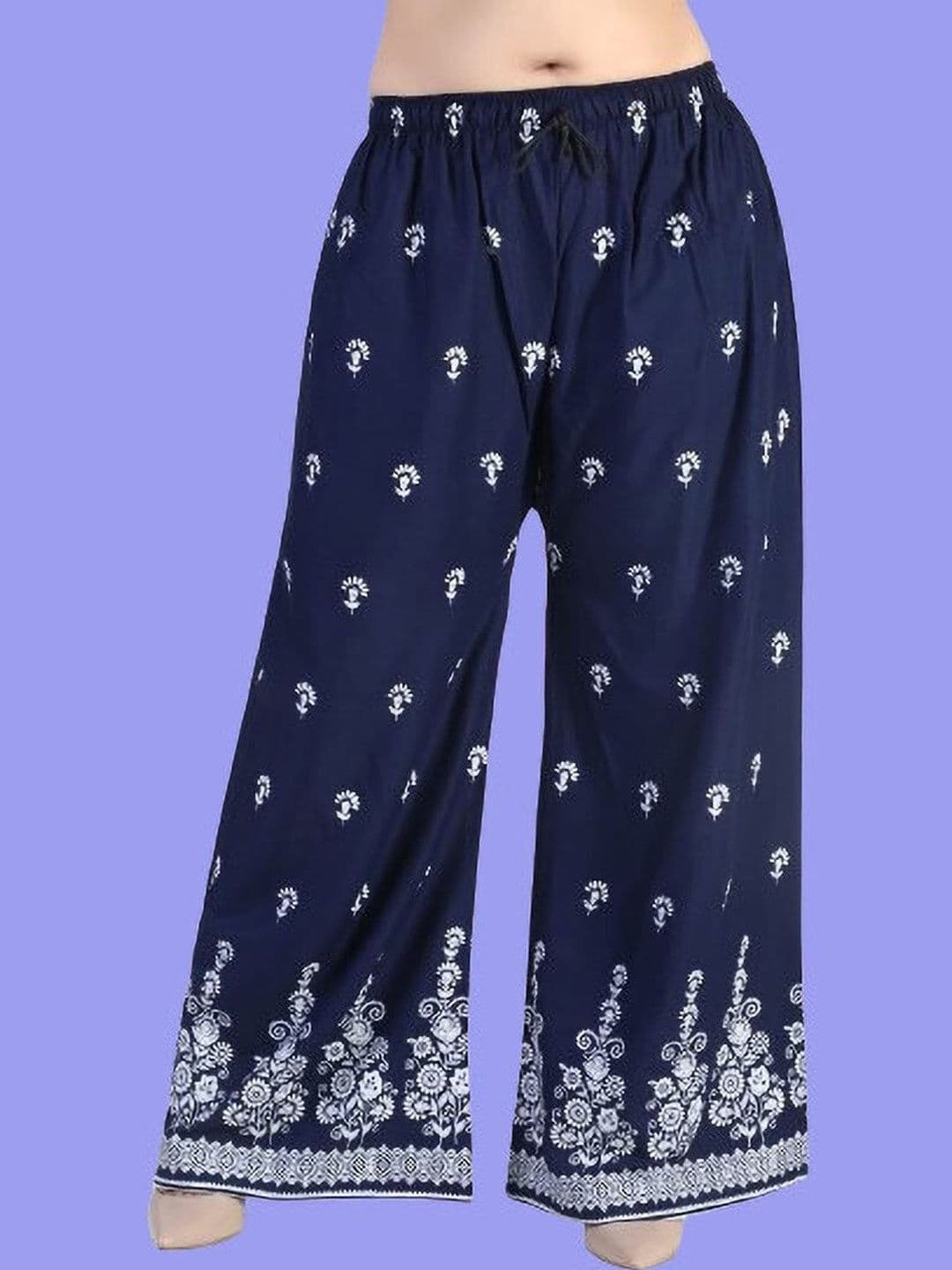 BINISH Women Ethnic Motifs Printed Chambray Ethnic Palazzos - view 1