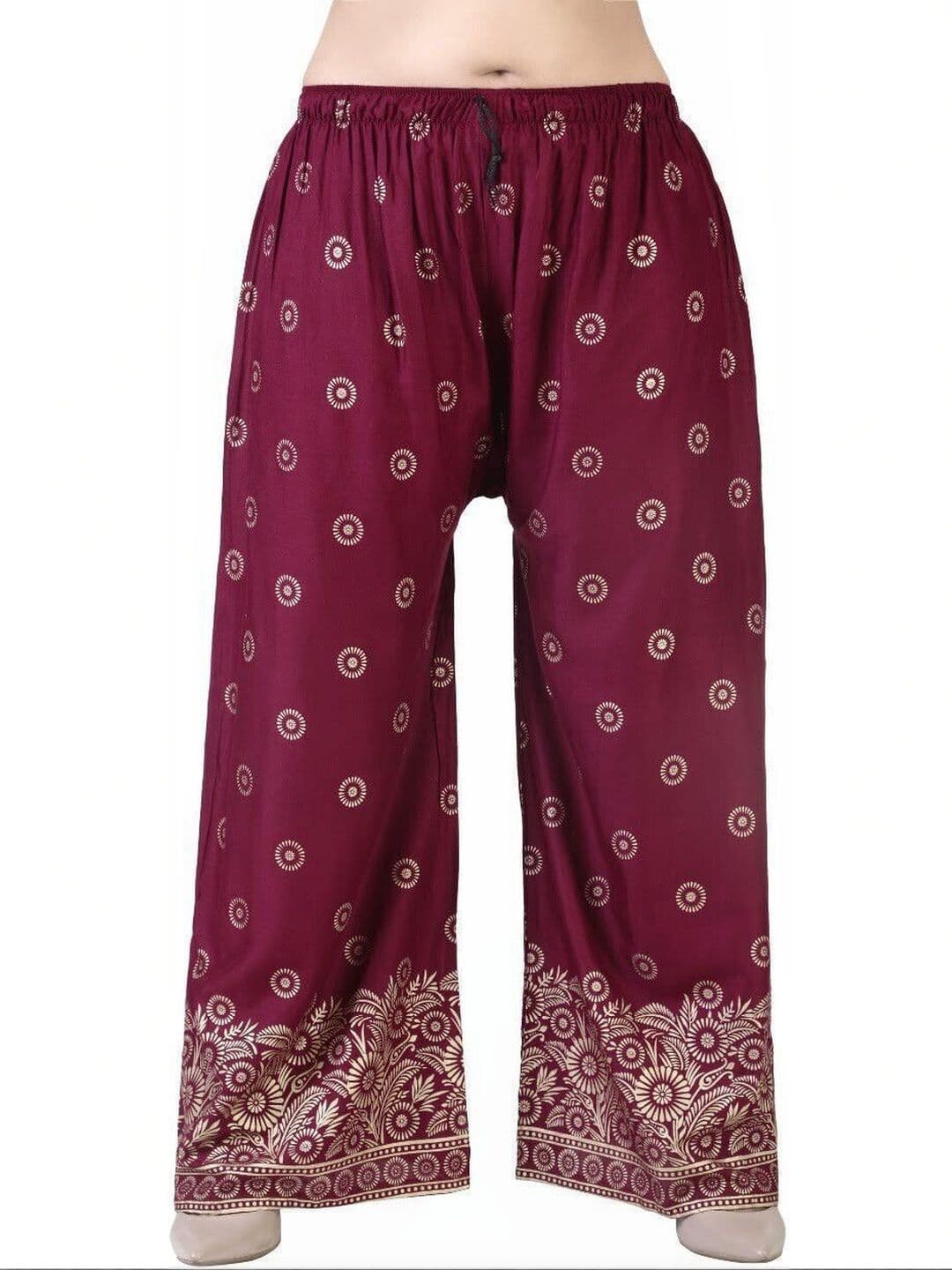 BINISH Women Ethnic Motifs Printed Chambray Ethnic Palazzos - view 1