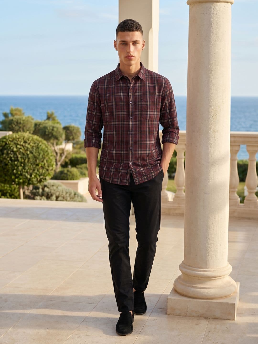 Van Heusen Tartan Checked Pure Cotton Casual Shirt - view 1