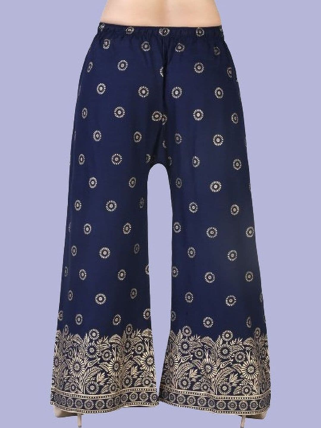 BINISH Women Floral Printed Chambray Ethnic Palazzos - view 1