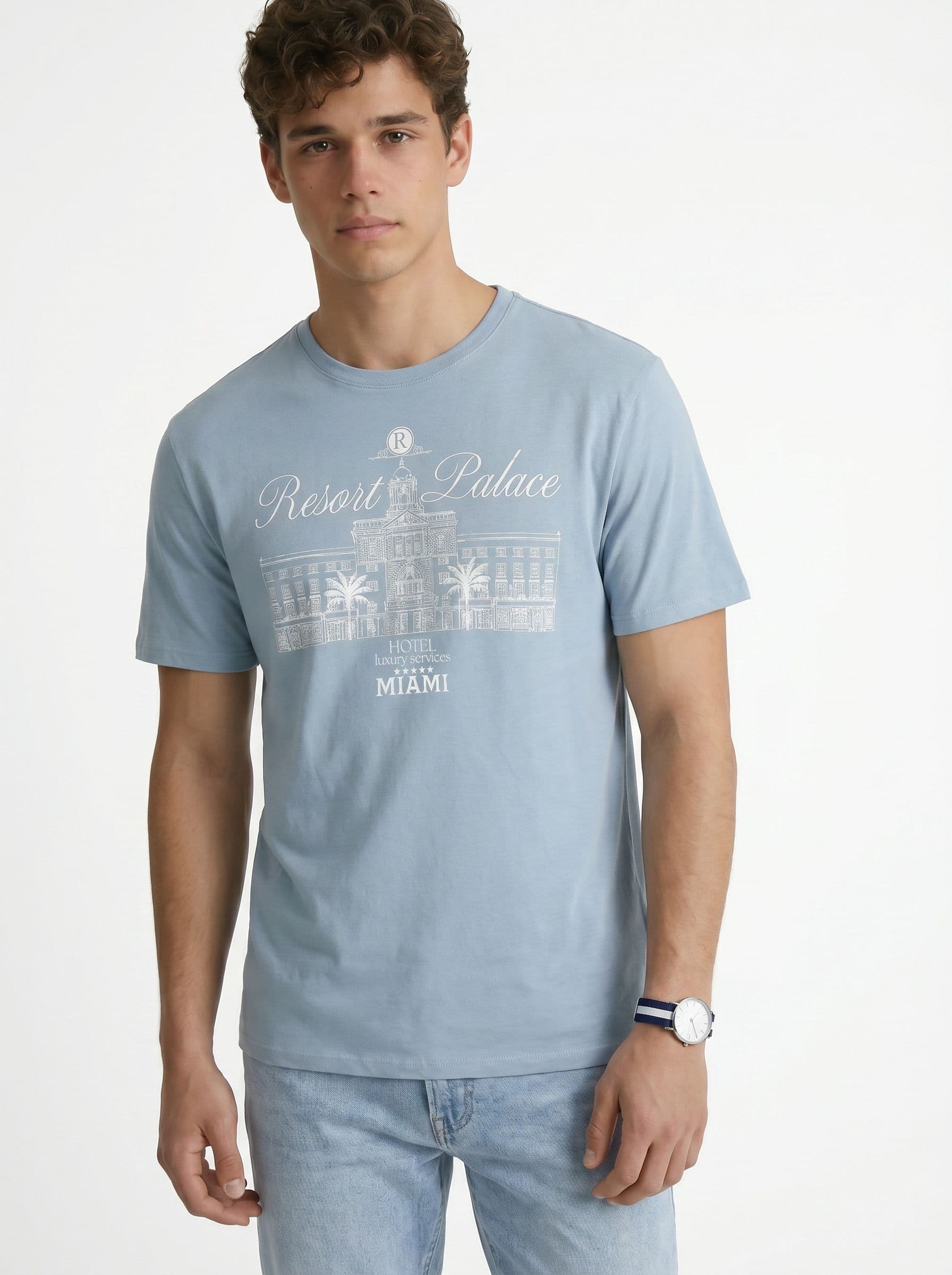 KIABI Graphic Printed Pure Cotton T-shirt - view 1