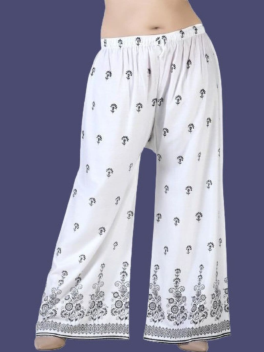 BINISH Women Floral Printed Chambray Ethnic Palazzos - view 1