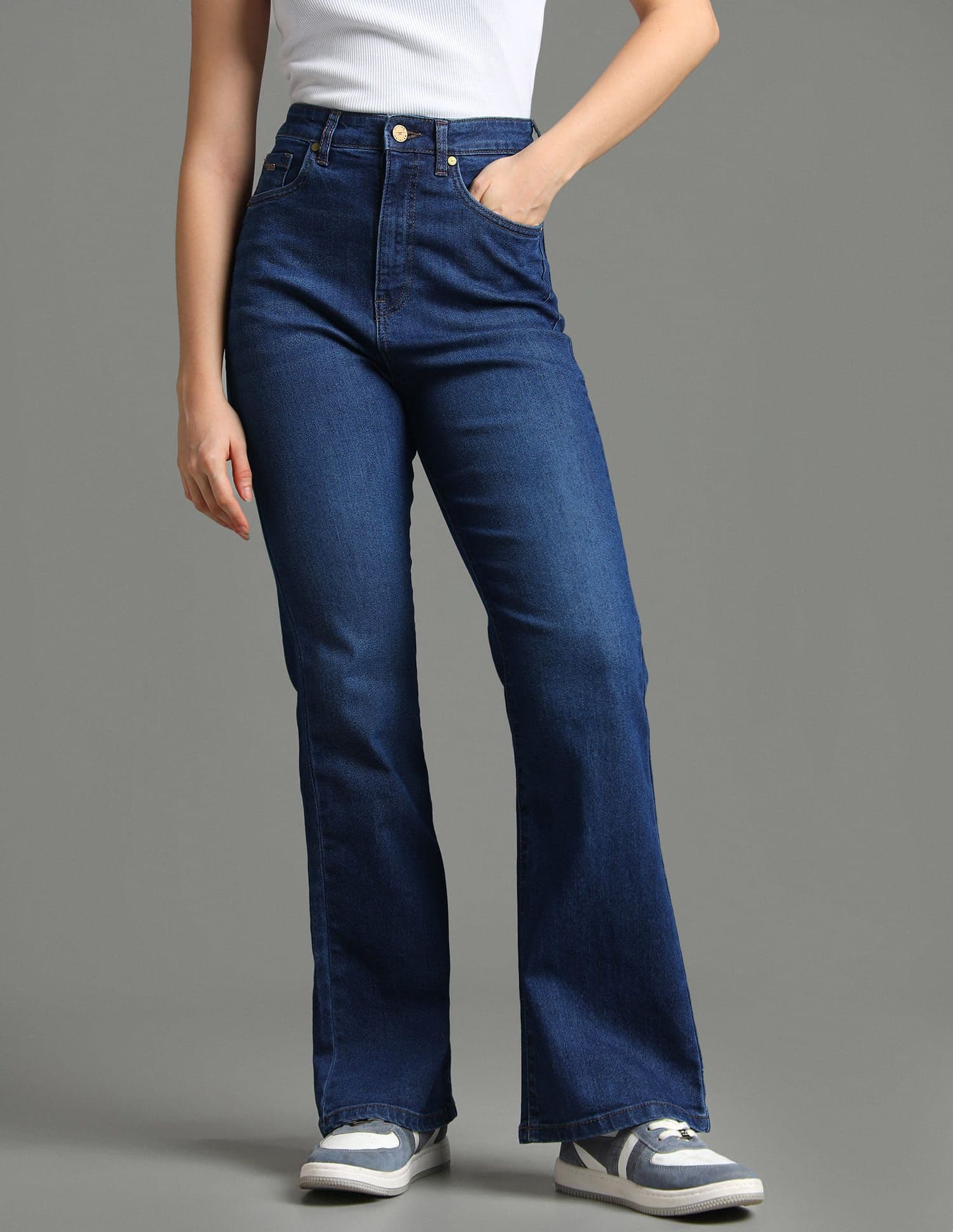 Flying Machine Women Wide Leg High-Rise Light Fade Stretchable Jeans - view 1