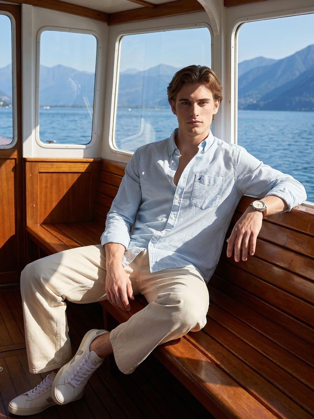 Nautica Striped Pure Cotton Casual Shirt - view 1