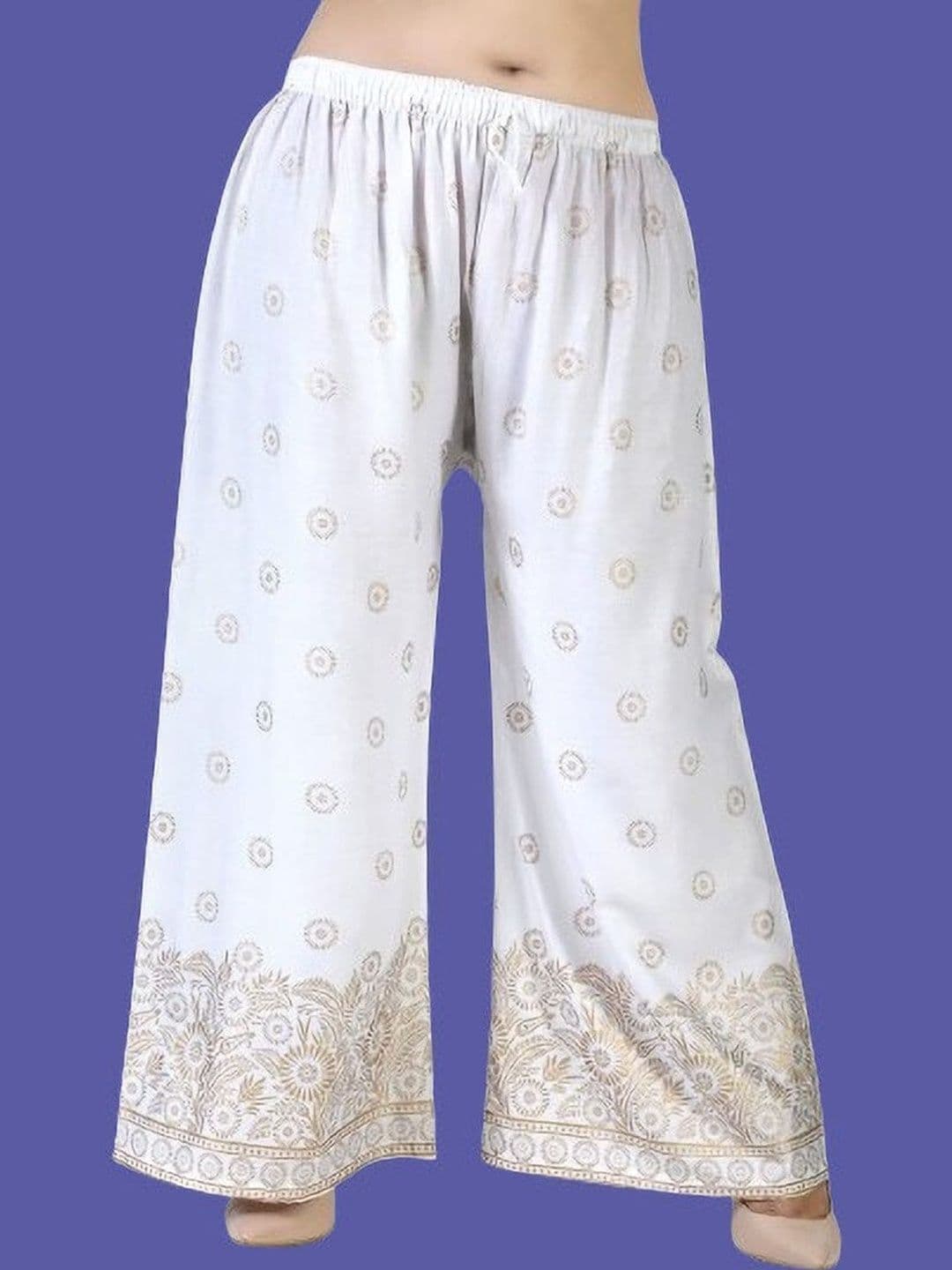 BINISH Women Ethnic Motifs Printed Chambray Ethnic Palazzos - view 1
