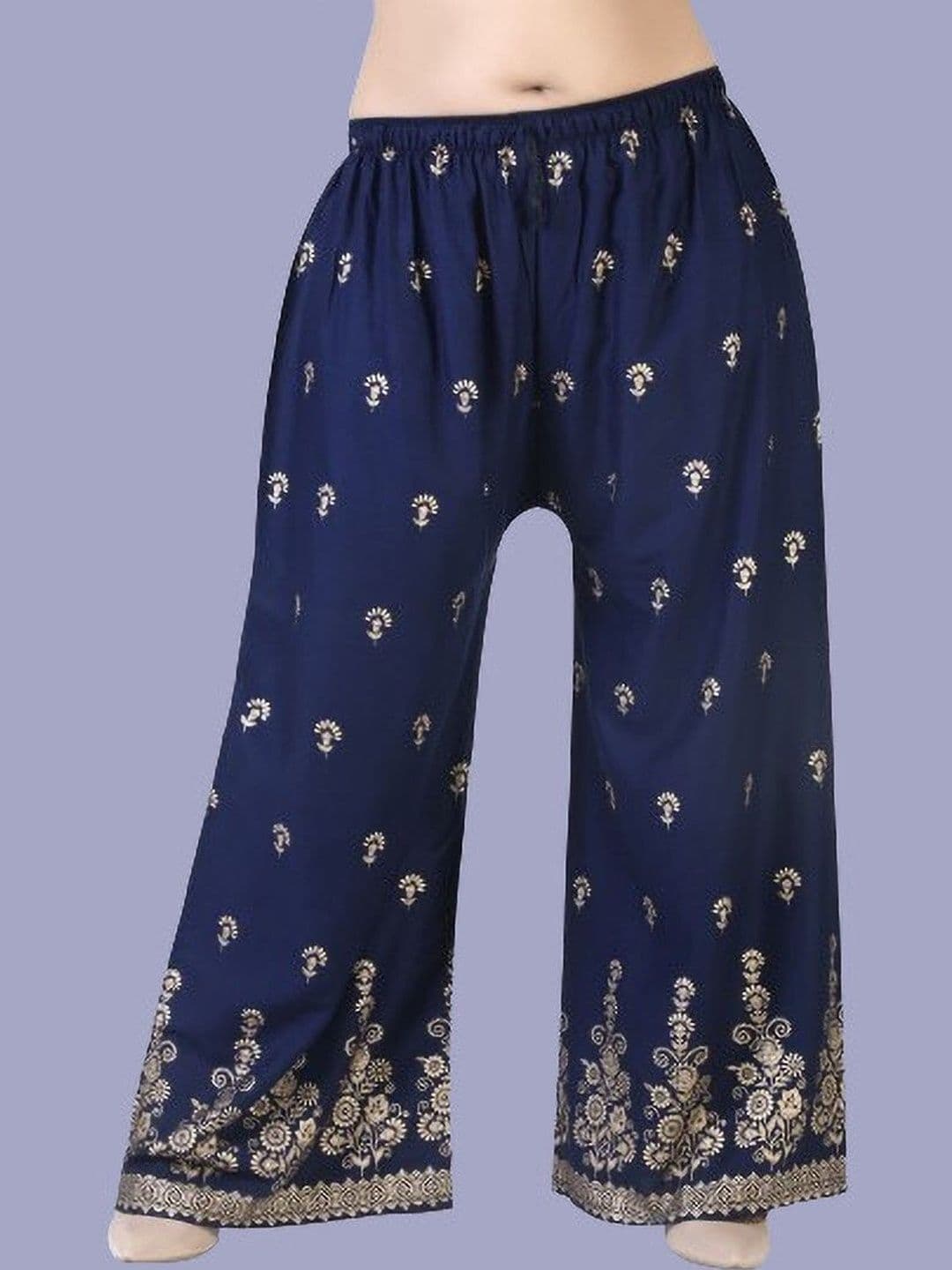 BINISH Women Ethnic Motifs Printed Chambray Ethnic Palazzos - view 1