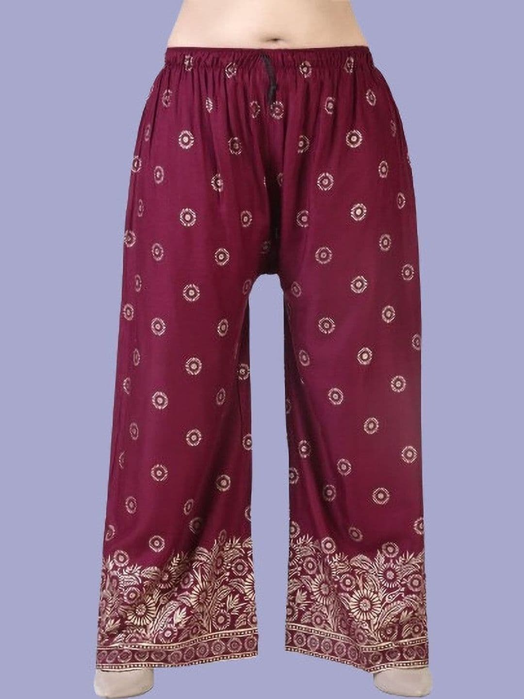 BINISH Women Ethnic Motifs Printed Chambray Ethnic Palazzos - view 1