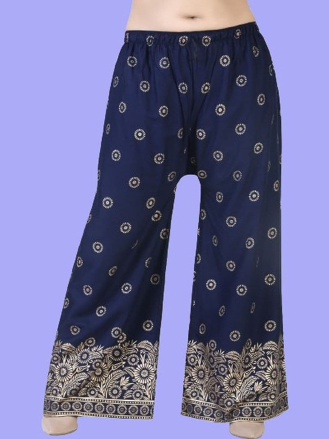 BINISH Women Ethnic Motifs Printed Chambray Ethnic Palazzos - view 1