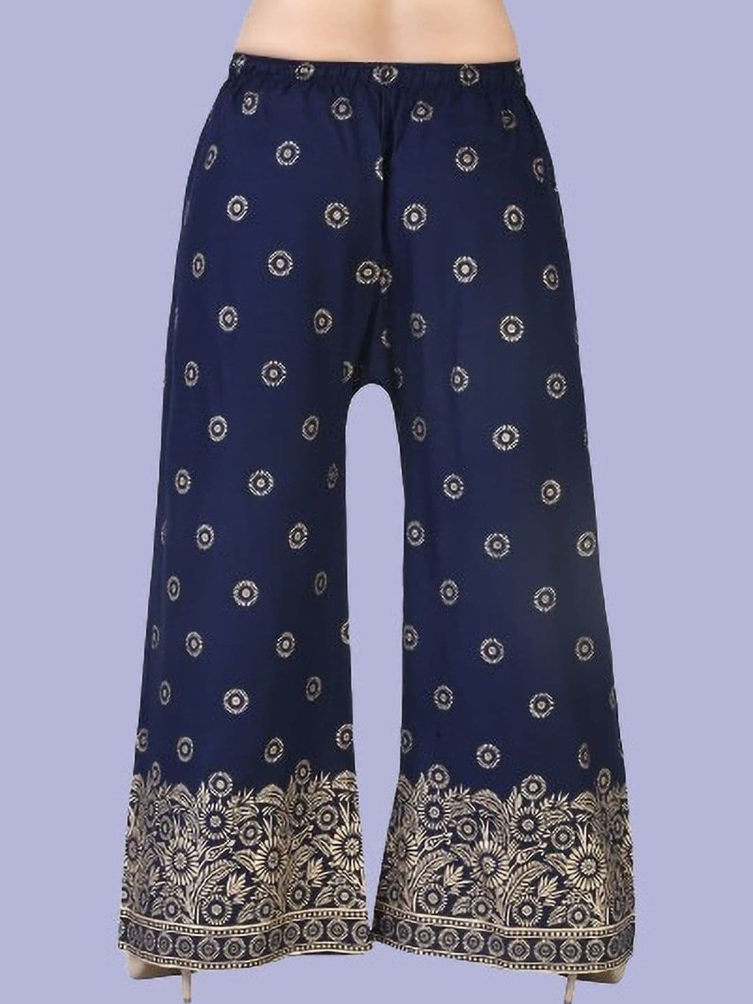 BINISH Women Floral Printed Chambray Ethnic Palazzos - view 1