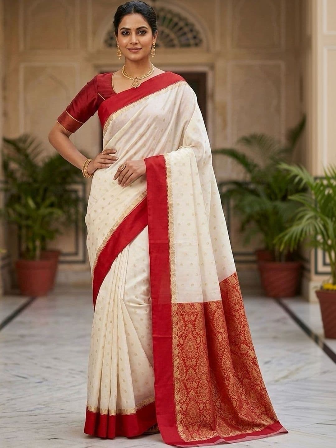 SILK HERITAGE Woven Design Zari Art Silk Banarasi Saree - view 1