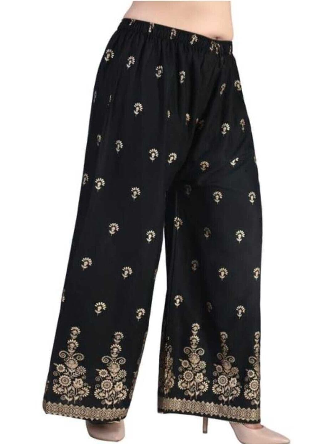 BINISH Women Ethnic Motifs Printed Chambray Ethnic Palazzos - view 1