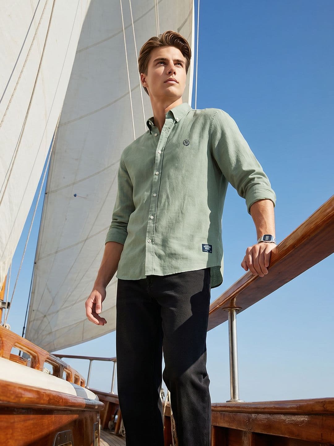Nautica Spread Collar Casual Shirt - view 1