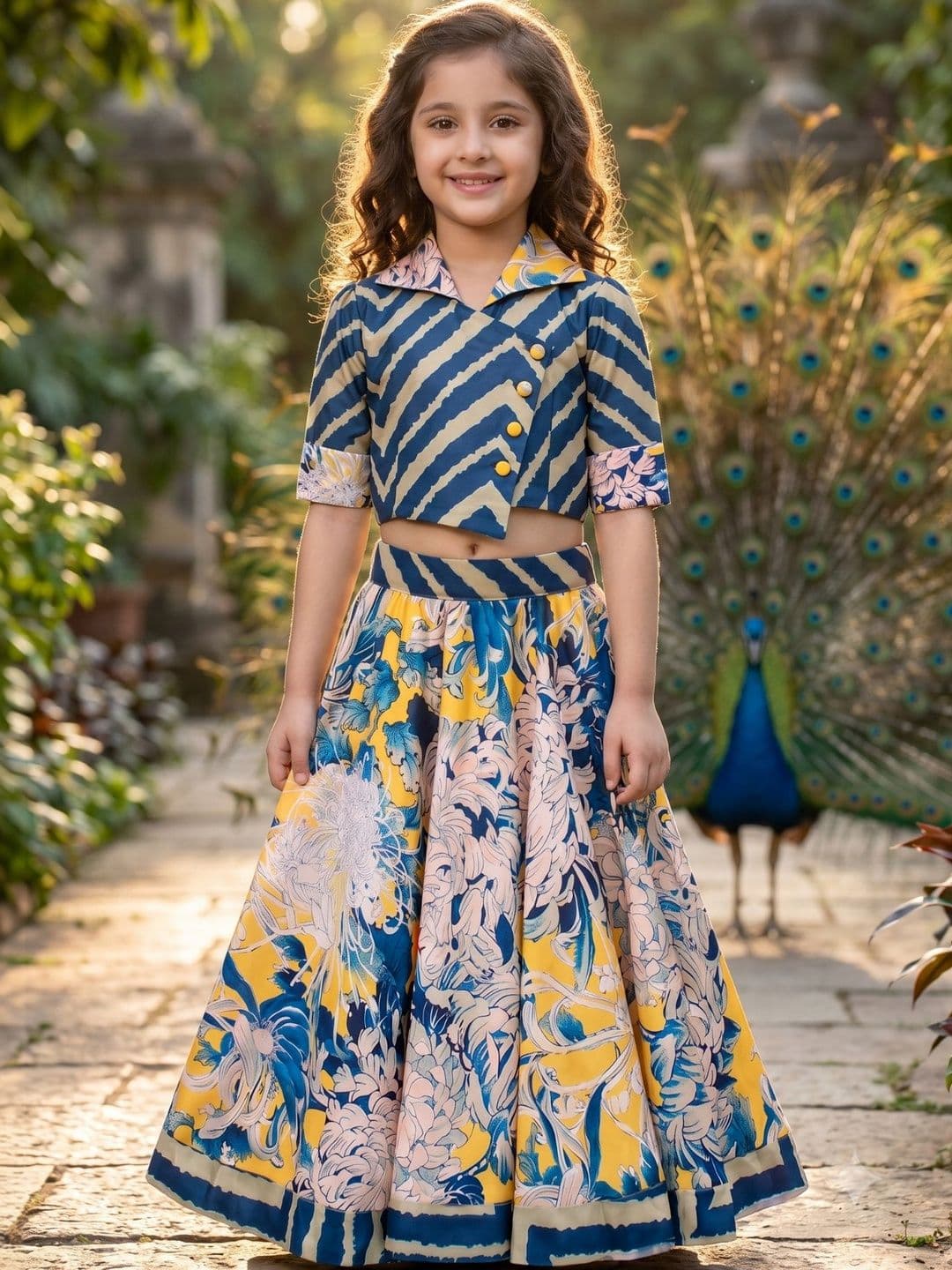KALINI Girls Printed Ready to Wear Lehenga & - view 1
