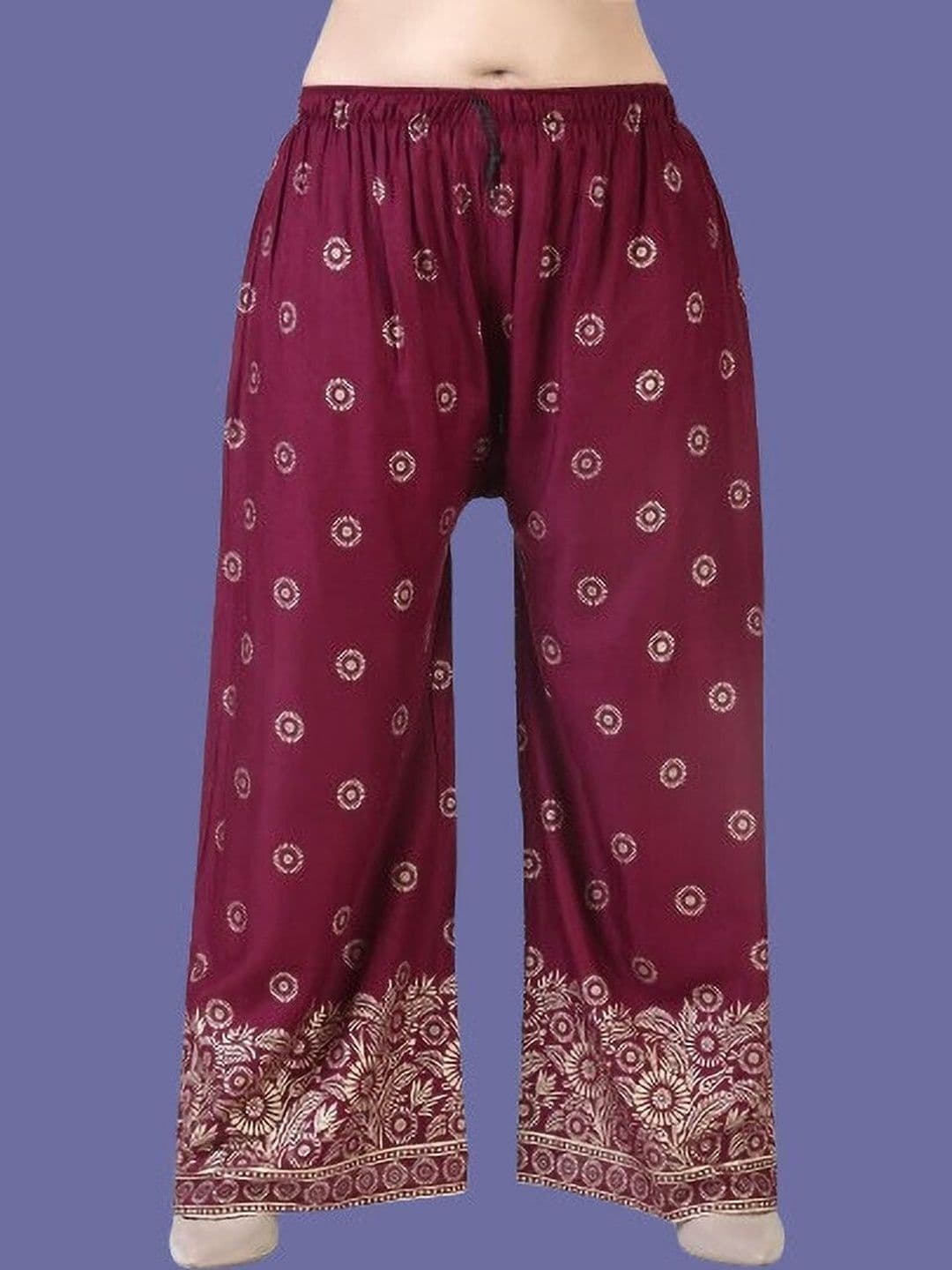 BINISH Women Ethnic Motifs Printed Chambray Ethnic Palazzos - view 1