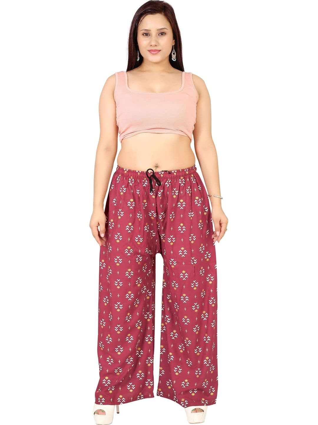 BINISH Women Ethnic Motifs Printed Flared Chambray Ethnic Palazzos - view 1