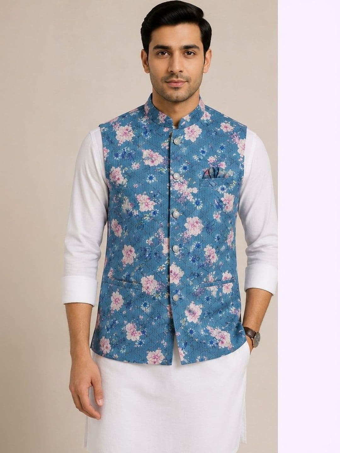 EPSI Printed Woven Nehru Jackets - view 1