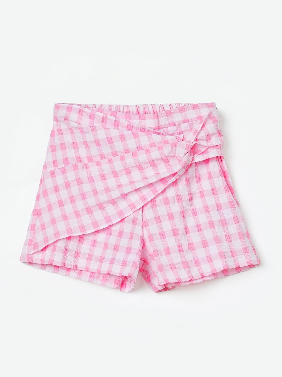 Fame Forever by Lifestyle Girls Cotton Blend Checked Summer Checks Mini Skorts Skirt - view 1