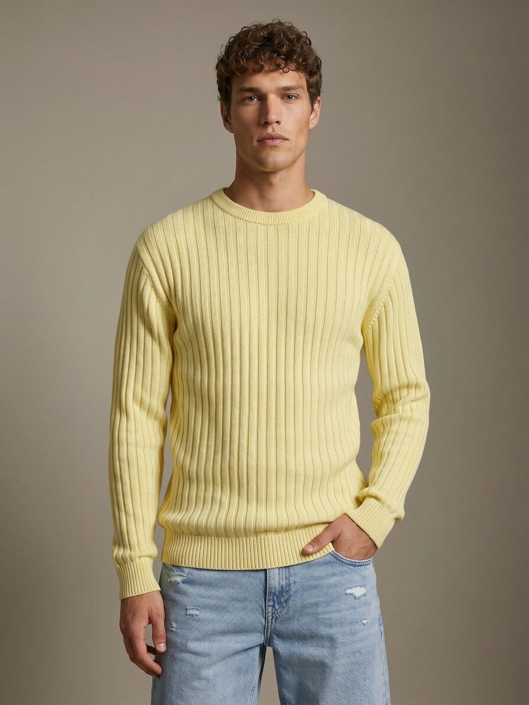 glitchez Striped Pure Acrylic Knitted Pullover - view 1