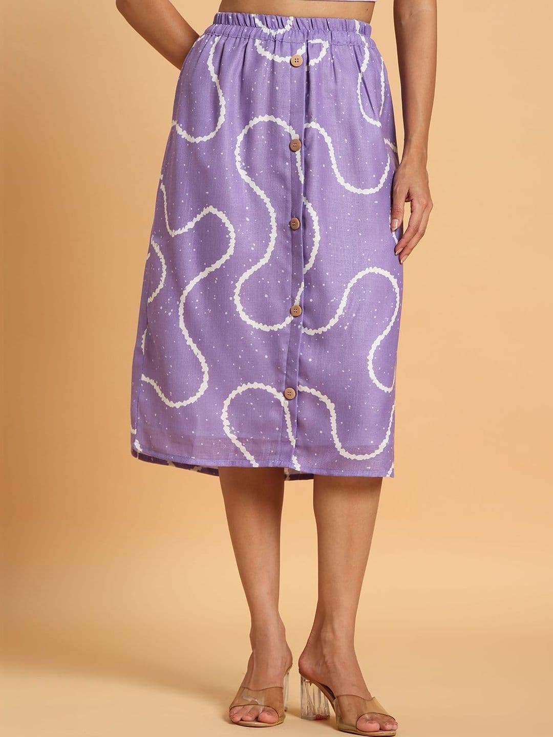 Frolic Rolic Women Abstract Midi Straight Skirt - view 1