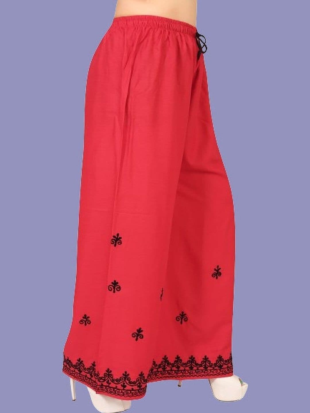 BINISH Women Ethnic Motifs Embroidered Chambray Ethnic Palazzos - view 1