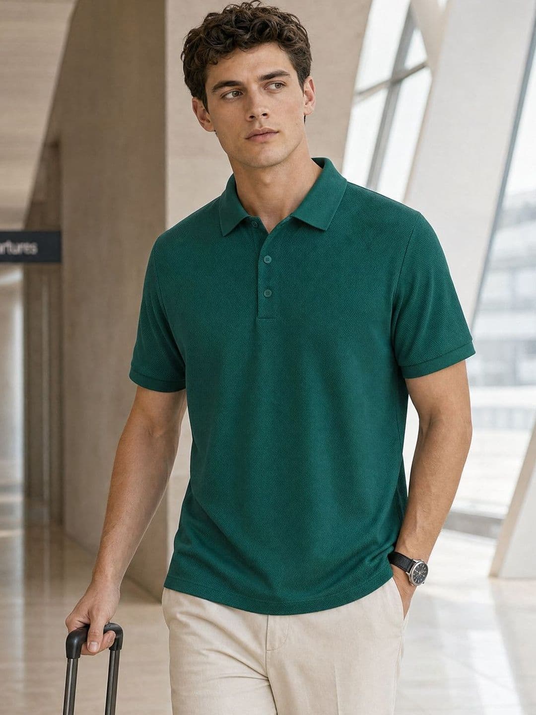 NOBERO Polo Collar Pure Cotton T-shirt - view 1