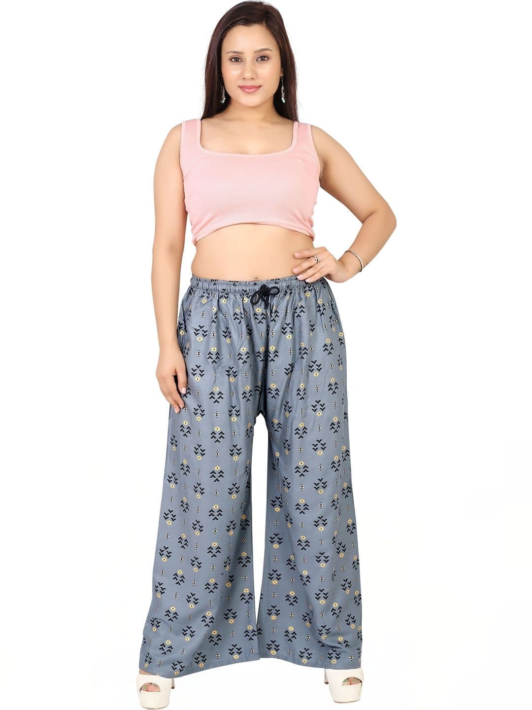 BINISH Women Printed Chambray Ethnic Palazzos - view 1