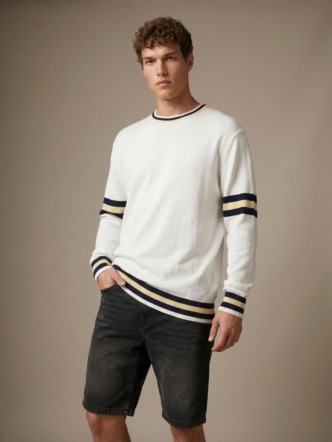 glitchez Striped Relaxed Fit Sweaters - view 1