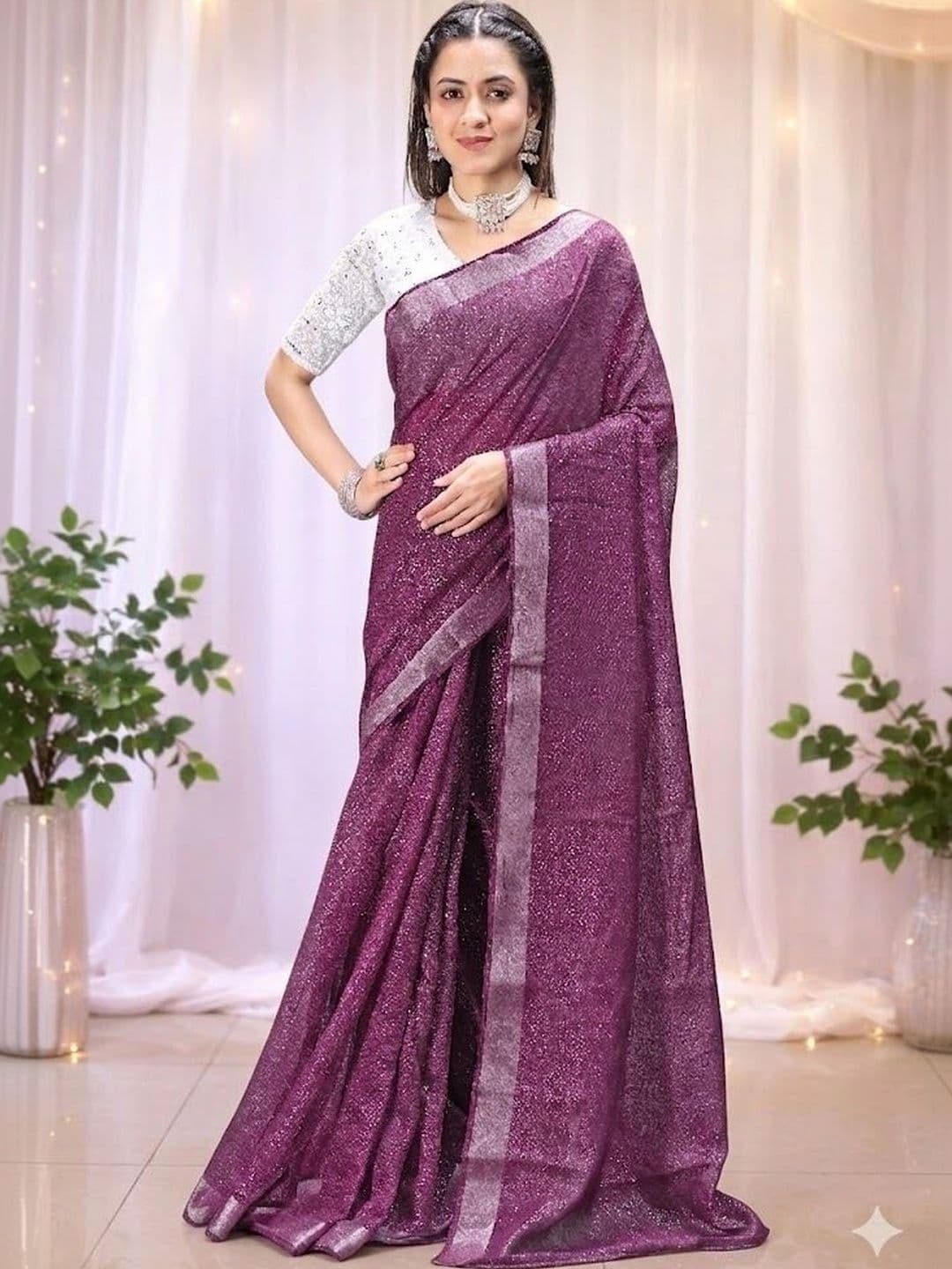 SPEEDY INDIAN Woven Design Zari Silk Blend Mangalagiri Saree - view 1