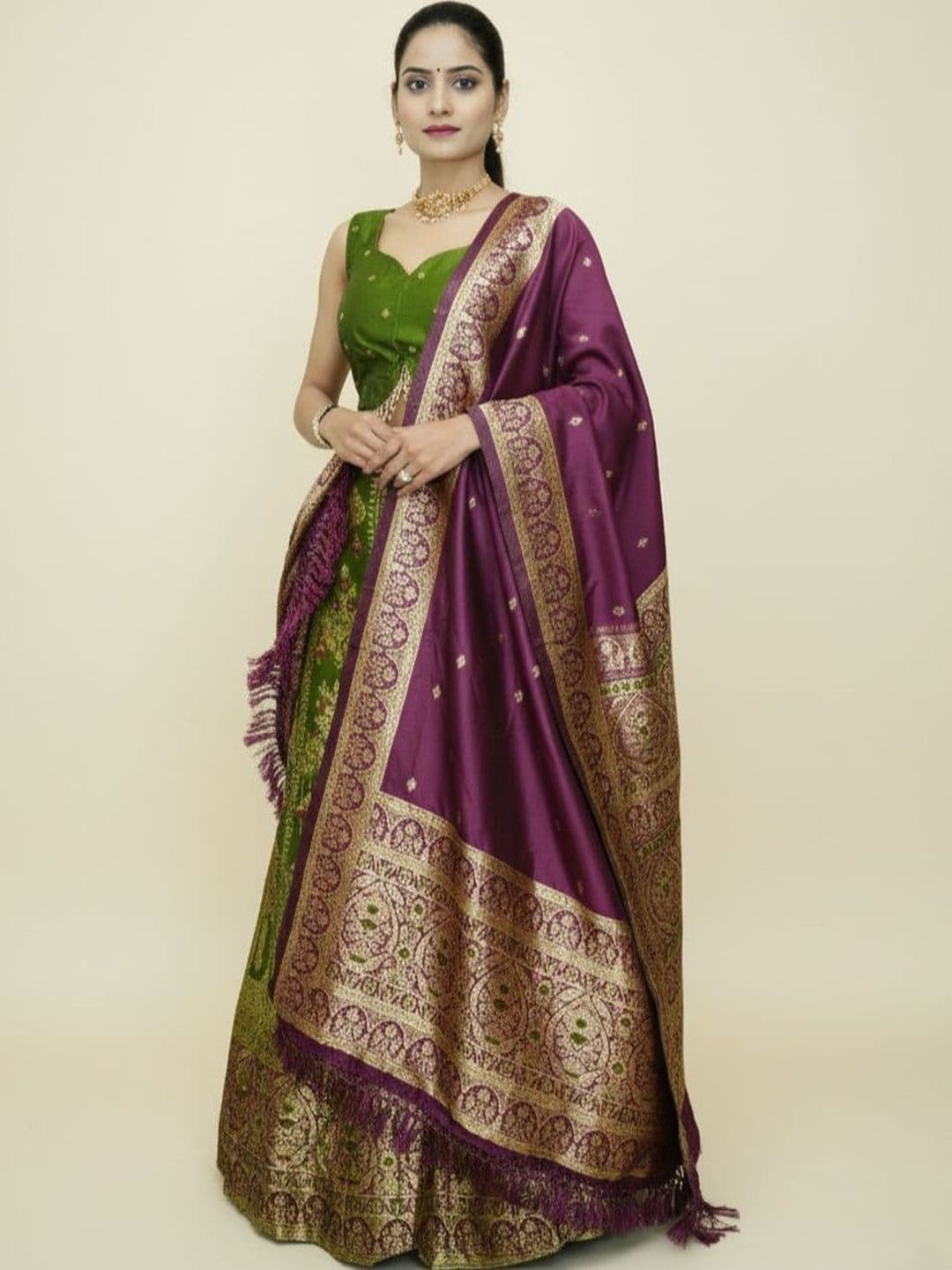 PAVORA Ready to Wear Lehenga & Blouse With Dupatta - view 1