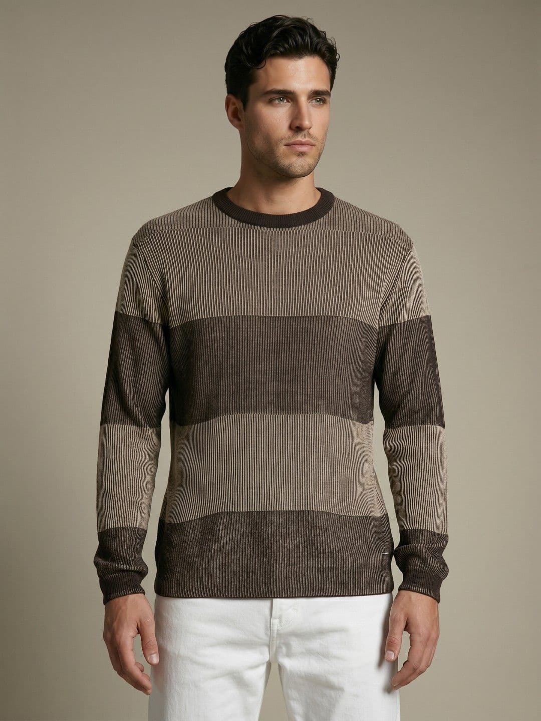 glitchez Colorblocked Knitted Pure Acrylic Sweaters - view 1