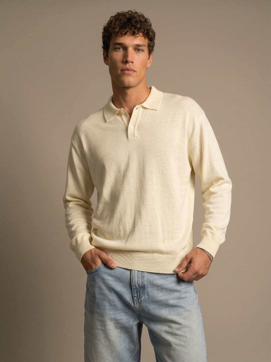 glitchez Shirt Collar Oversized Fit Pullover Sweaters - view 1